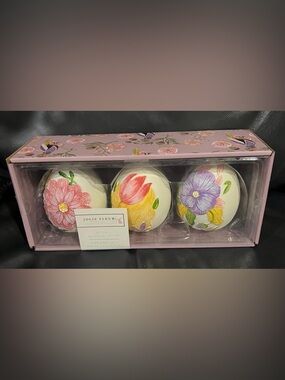 Floral Easter Eggs Decor, Set of 3